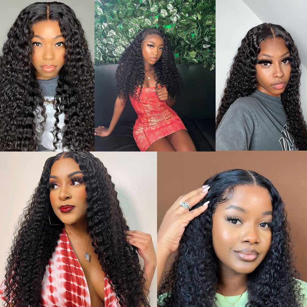 14 Inch Highlight Blonde Wear and Go Glueless Curly Bob Wig Human Hair Pre Plucked, Glueless Pre cut HD Lace Front Wigs Human Hair,Water Wave No Glue wigs, Natural Hairline for Women 200% Density