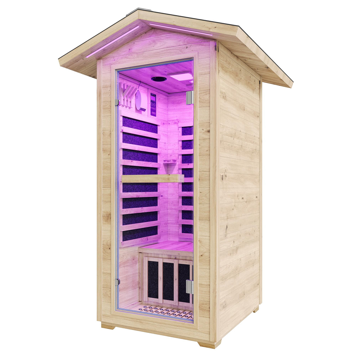 Albott 4 Person Infrared Sauna with 7-Color Light Therapy, Low EMF 2145W