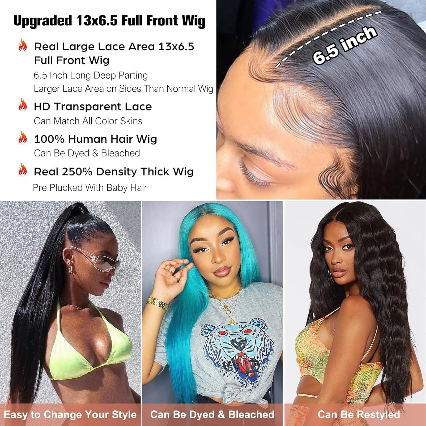 Pull Go 13x6 Drawstring Highlight Lace Front Wigs Human Hair Ombre Honey Blonde 210 Density Skinlike HD Full Lace Frontal Glueless Wigs Human Hair Pre Plucked Pre Cut Straight Balayage Wig 18 Inch