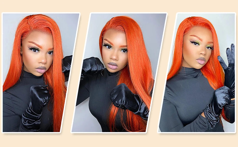 Ginger Wig Human Hair 30 Inch 200 Density 13x6 HD Lace Front
