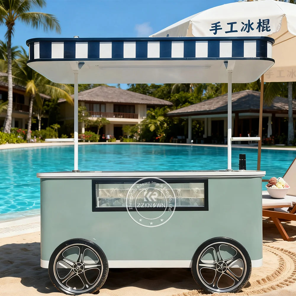 New Street Mobile Ice Cream Bike Cart Customized Freezer Gelato Ice Cream Vendor Bike Cart with Refrigerator