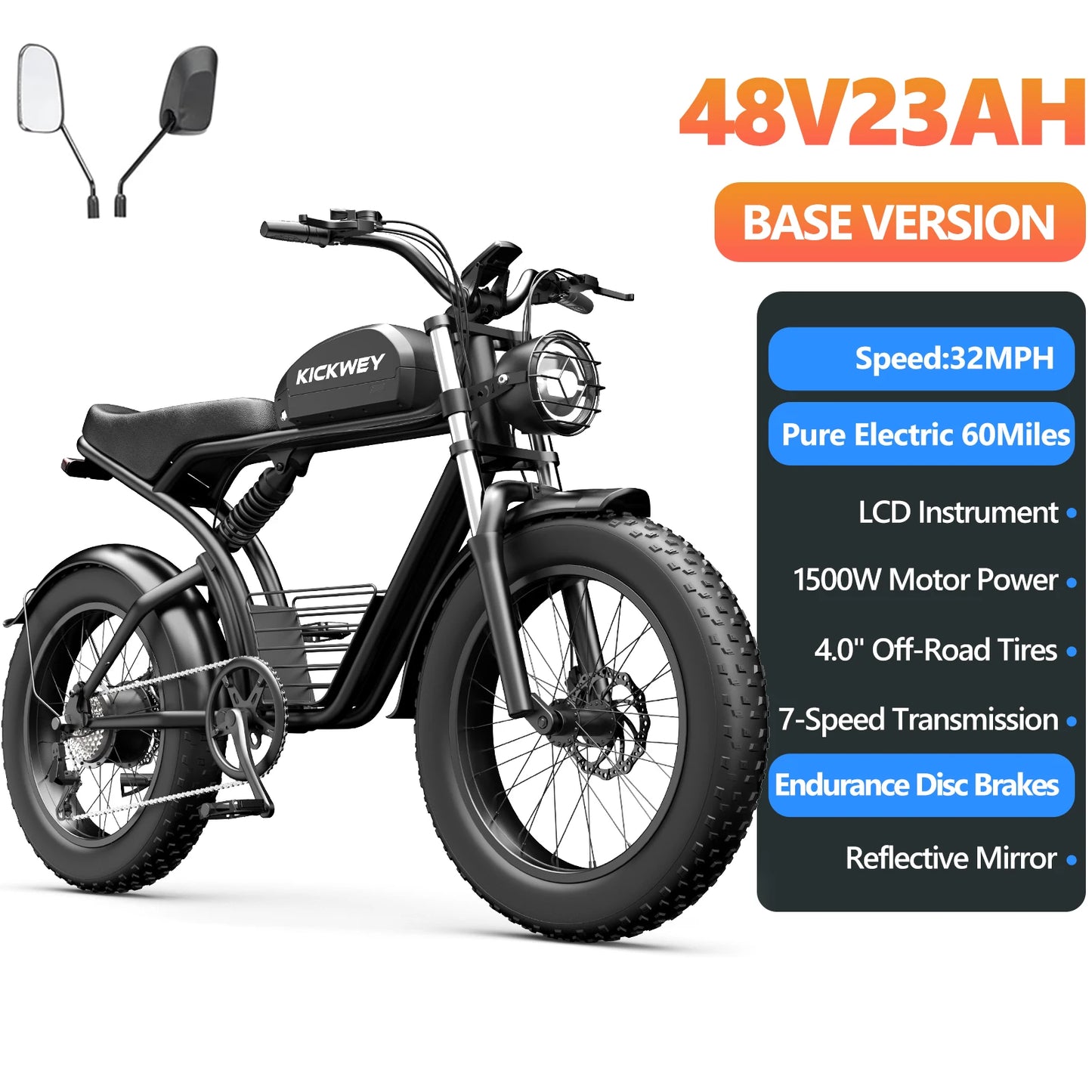 Adult Electric Bicycle 3000w(Dual Motor 1500w×2) 48V 23ah Mountain Bike