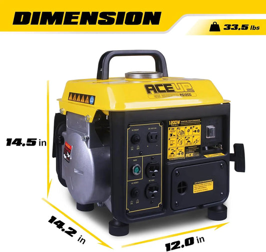 1,200W Gas Powered Generator, Small Portable Generator