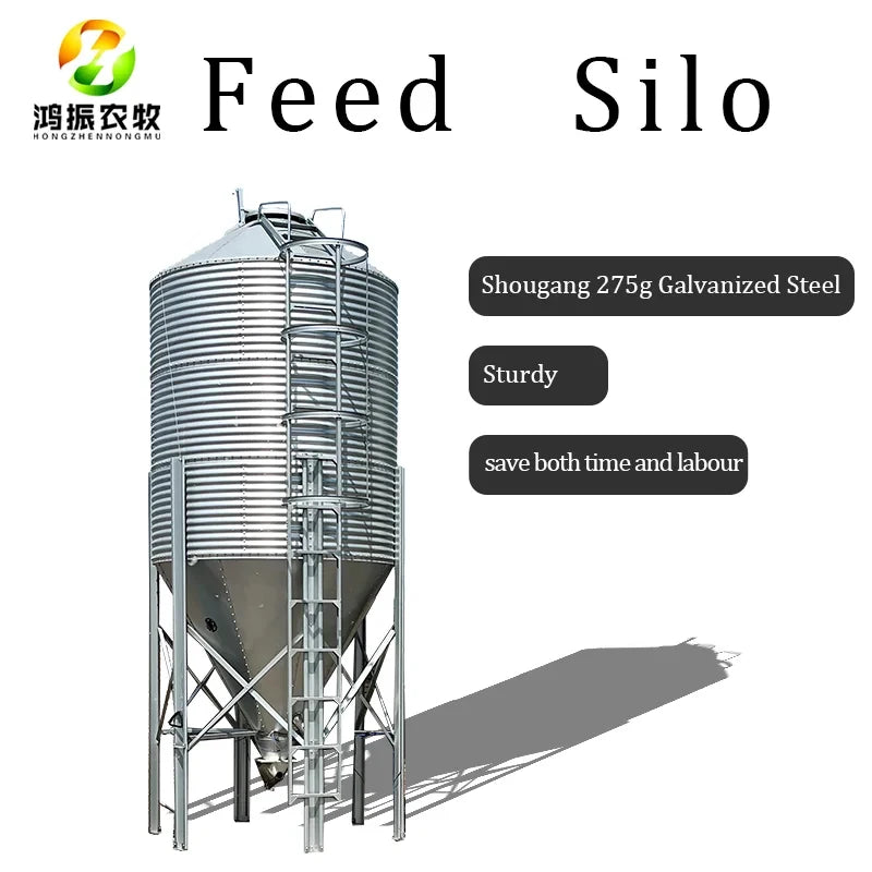 Custom Max 80T Hot-Dip Galvanized IoT-Enabled Grain Silo With 1 Year Warranty For Farm Use By ShanDongHONGZHEN