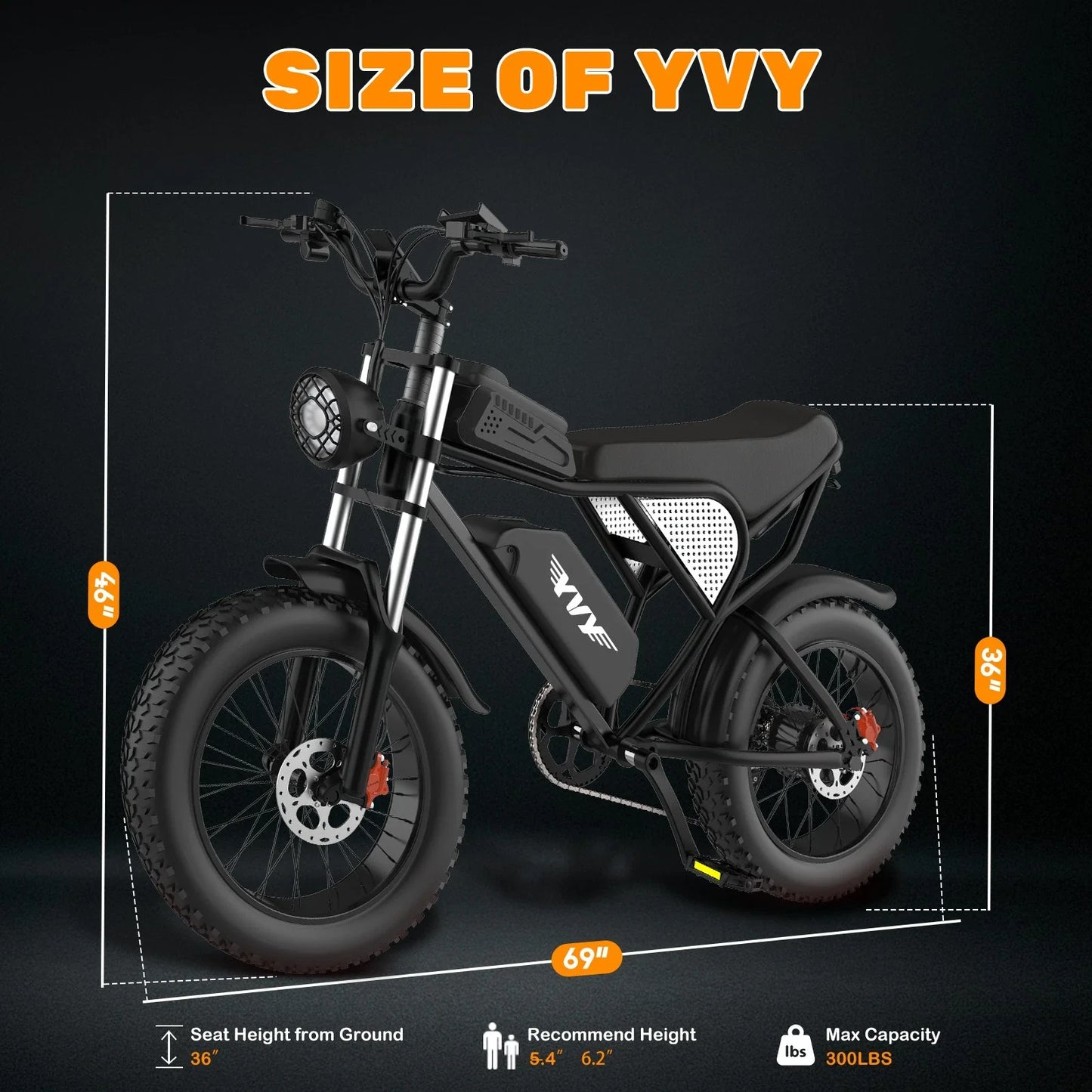 Electric Bike for Adults Removable Battery 20" All Terrain
