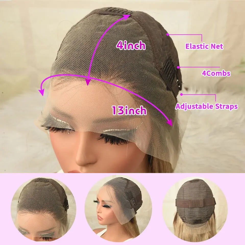 Blonde Wigs Human Hair 13x4 Transparent Lace Front