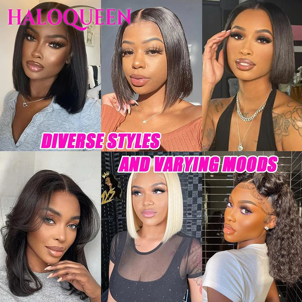 4x6 Glue less Bob Wig Human Hair Lace Short Straight Closure