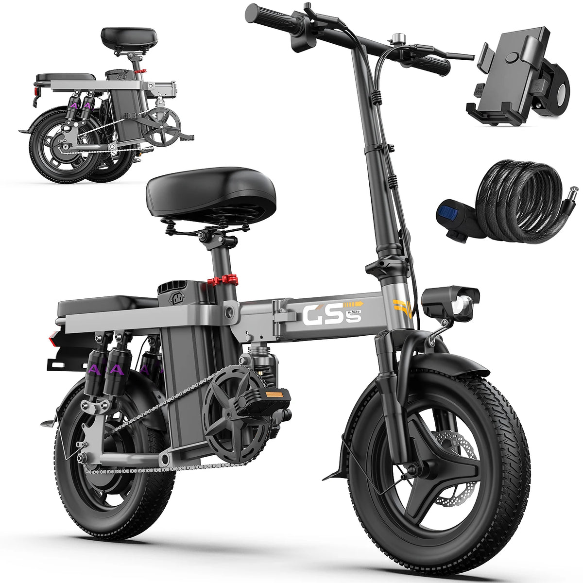 Battery EBike,30+MPH,740W Folding Electric Bike,35 Miles Max Range - Restful Hideout