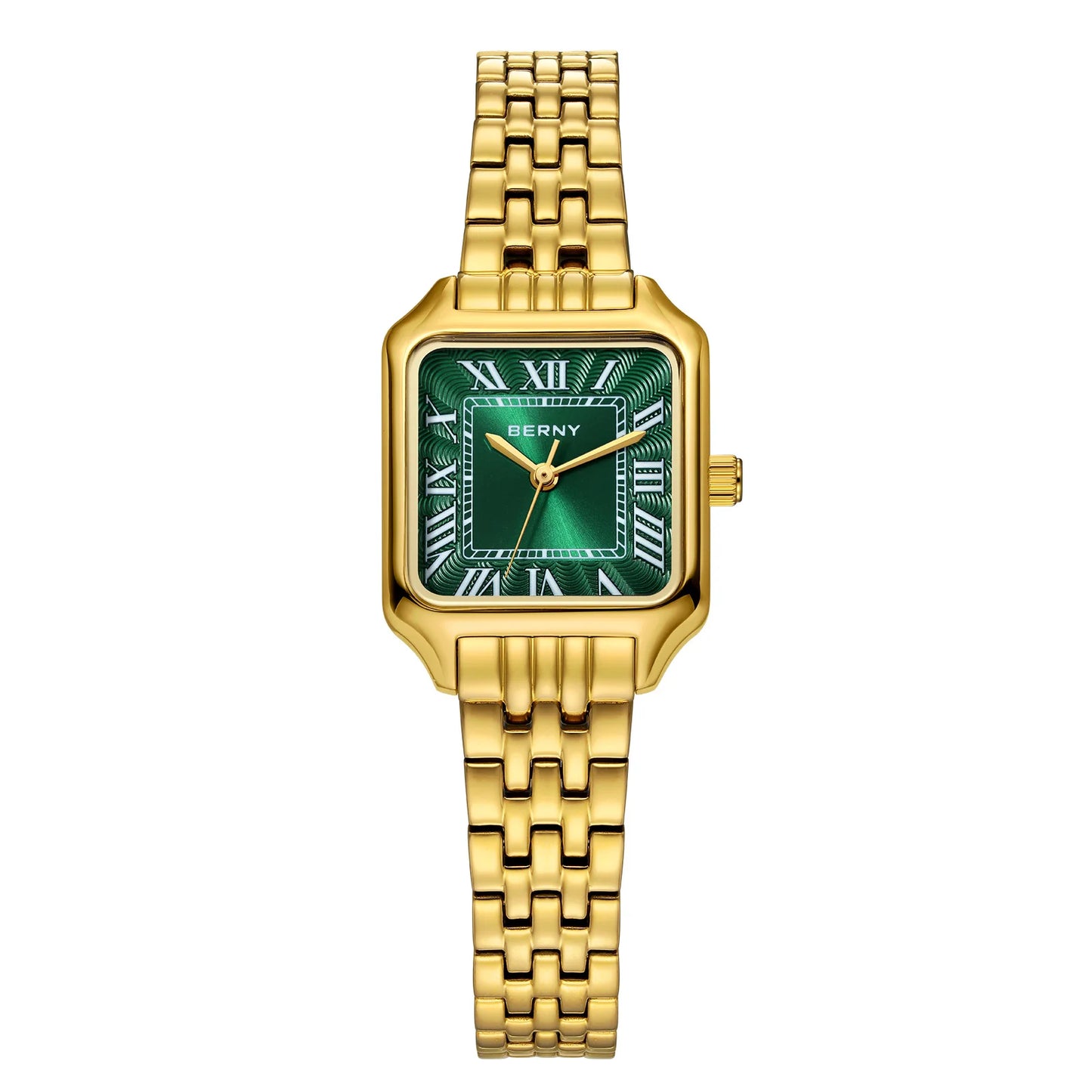 BERNY Square Women Watch Gold Quartz Fashion Exquisite Roman Luxury Small Women's Watch Jewelry Bracelet Women Watches