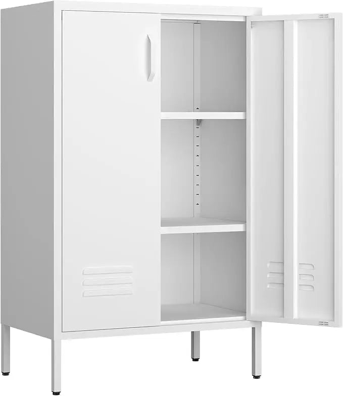 Metal Storage Cabinet,2 Door Locker Cabinet with Adjustable Shelves,