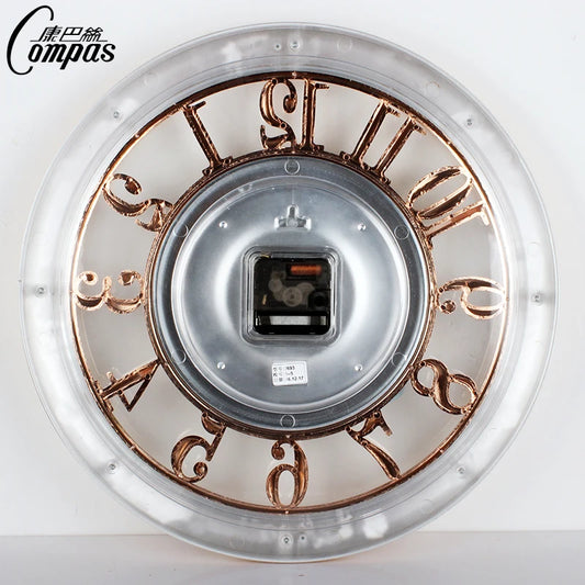 16-inch Large Wall Clock Vintage Silent Luxury Gold Shabby Chic Kitchen Home Wall Clocks