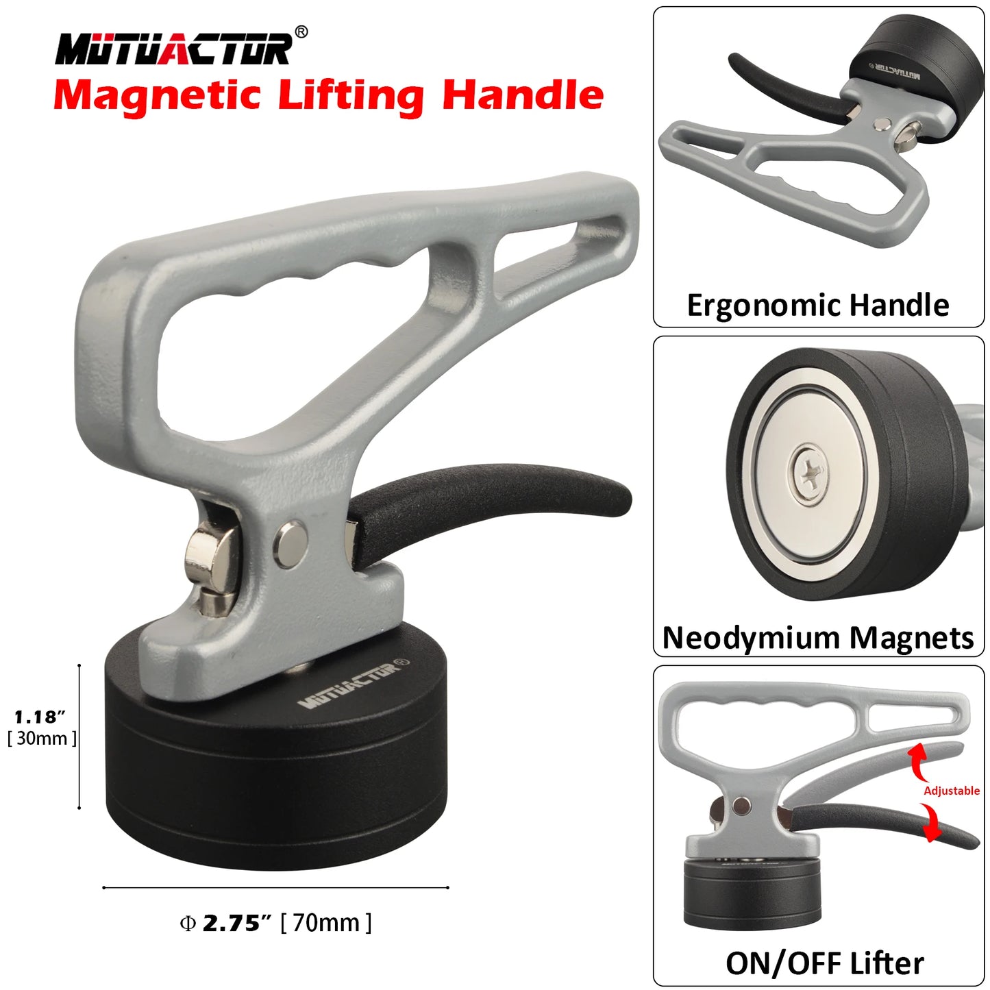 Heavy Duty Strong Magnetic Pickup Tool Magnet Lifting Quick Release