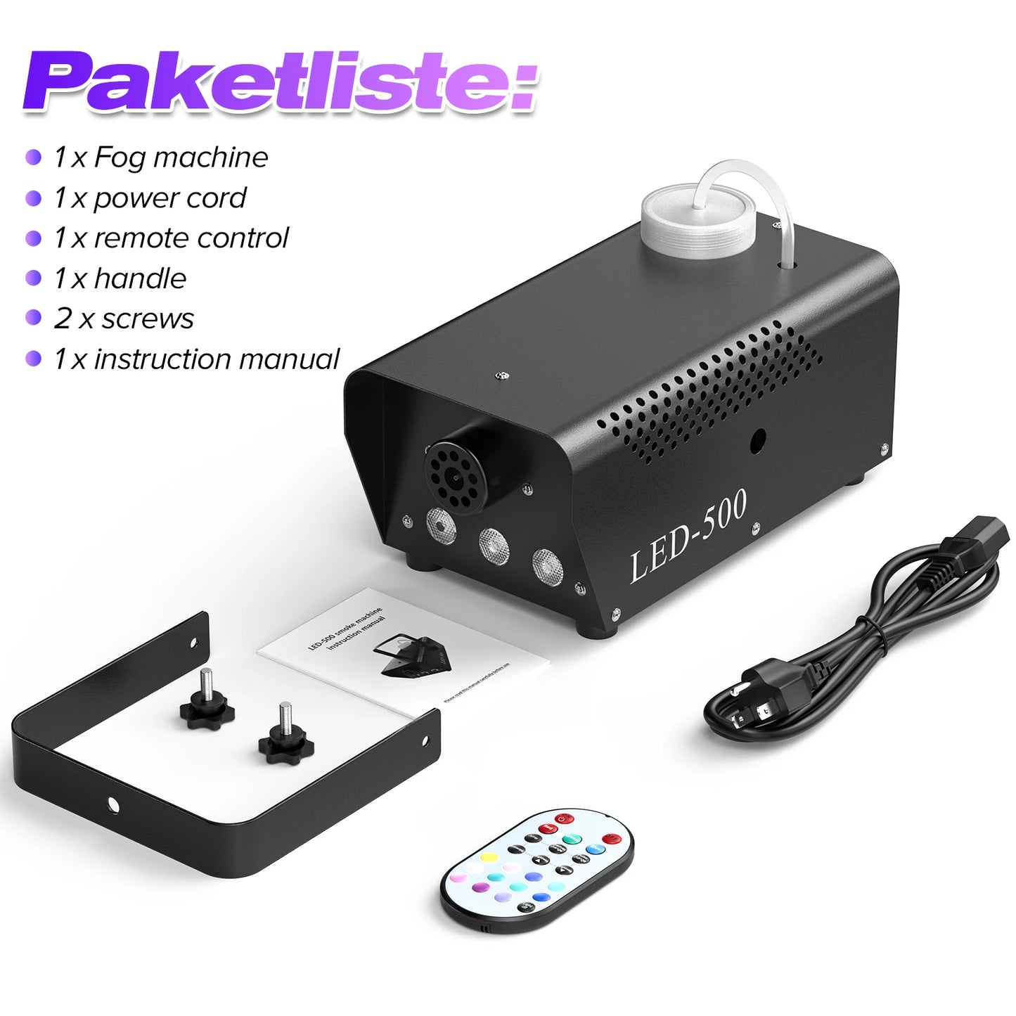 Smoke Machine Wireless Control Fog Machine RGB LED Stage Lighting