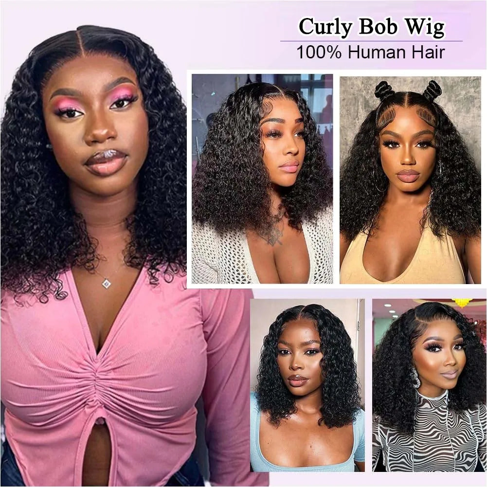 Curly Wigs Bob Wigs Curly Lace Front Human Hair Wigs