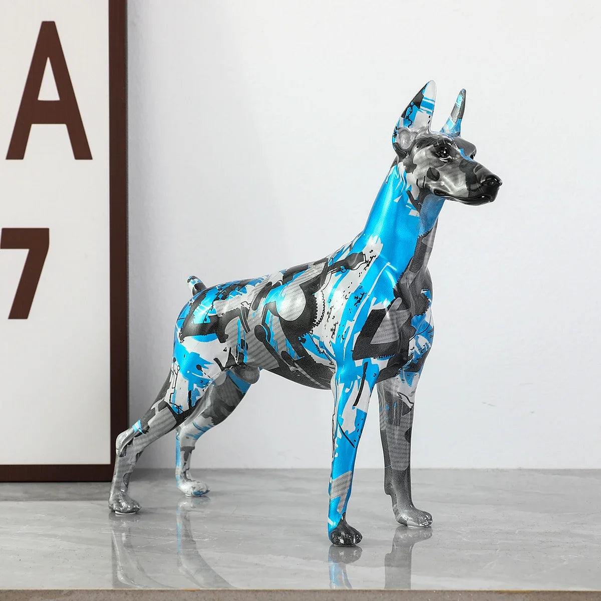 Color Doberman Dog Statue Decorations