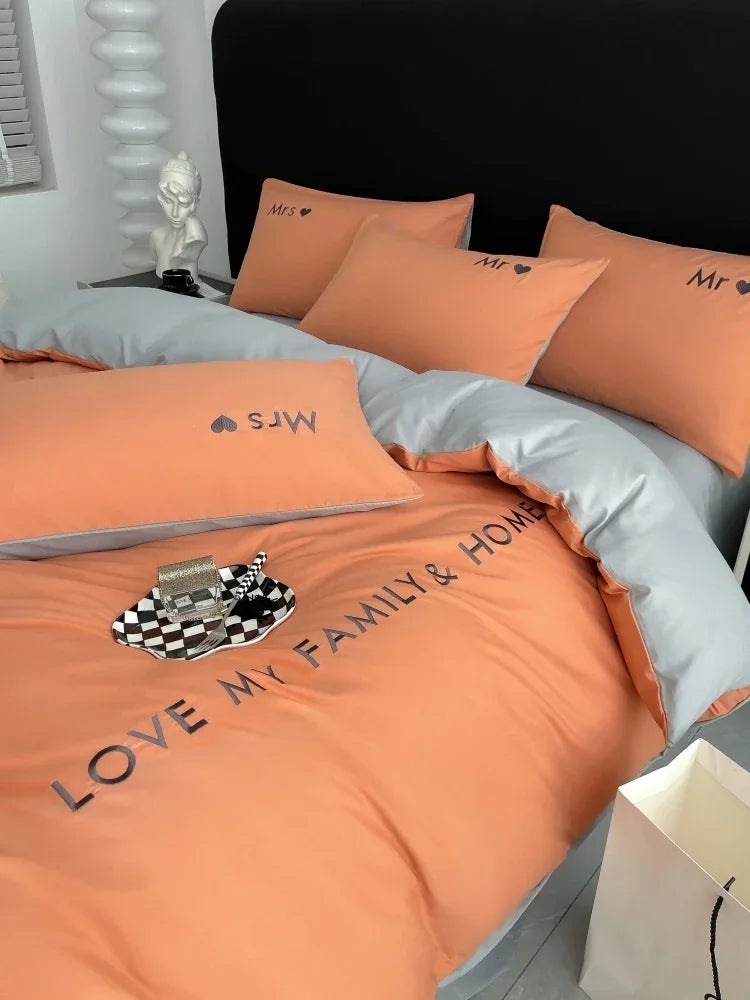 Nordic Luxury Egyptian Cotton Bedding Set King Queen Double Twin Size