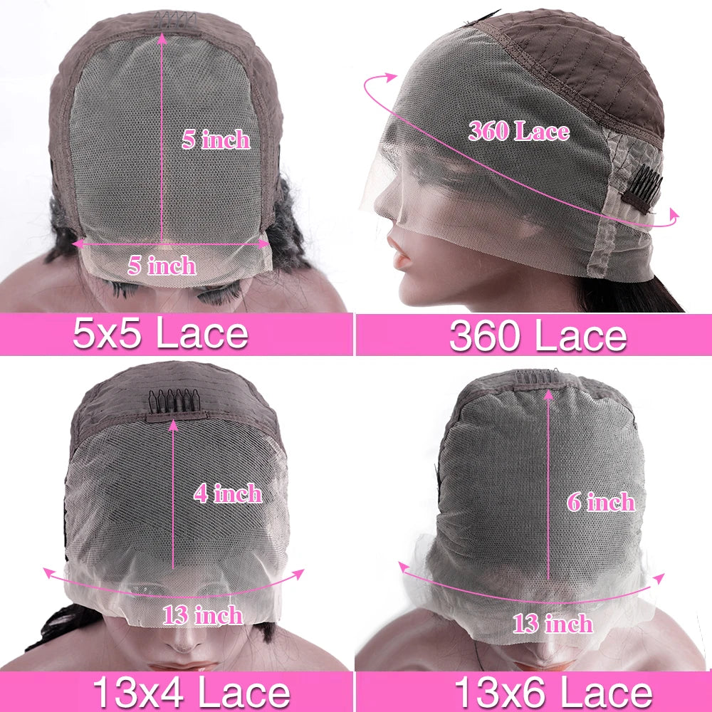 13x4 Lace Front Human Hair Wig Brazilian Body Wave Glueless Natural Black