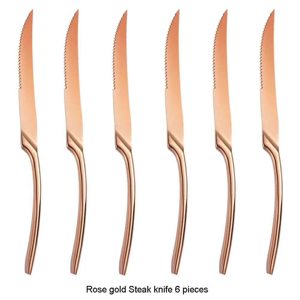 6Pcs/set Stainless Steel Sharp Steak Knife