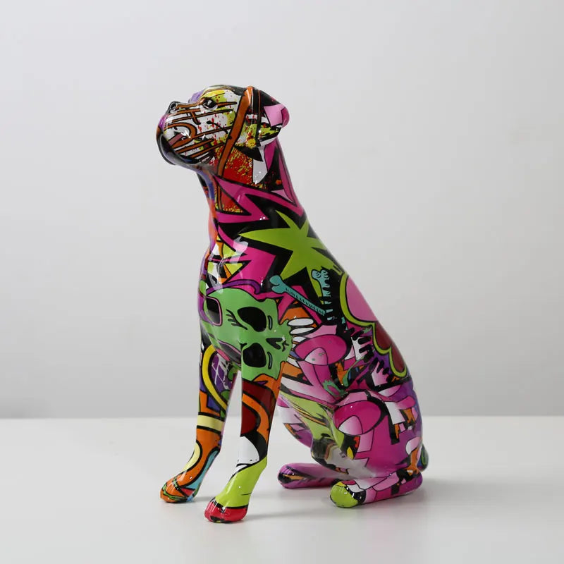 Color Boxer Dog Decorations Home Entrance Wine Cabinet Office