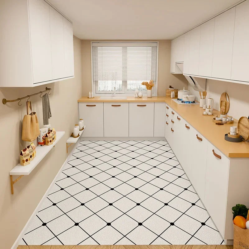 Kitchen Floor Mat Vinyl Carpet Pvc Leather Mats Waterproof Oil-proof