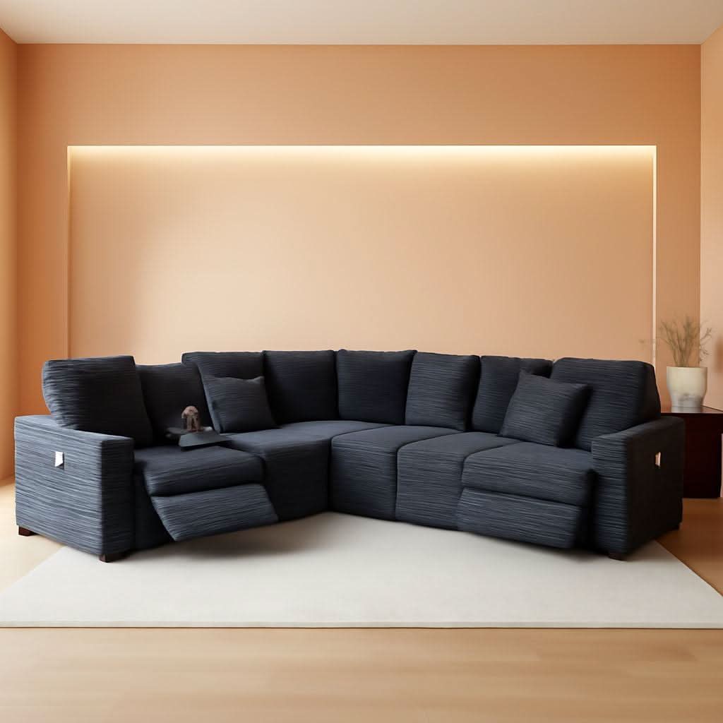 Taupe Recliner Loveseat With Center Console Manual Recline