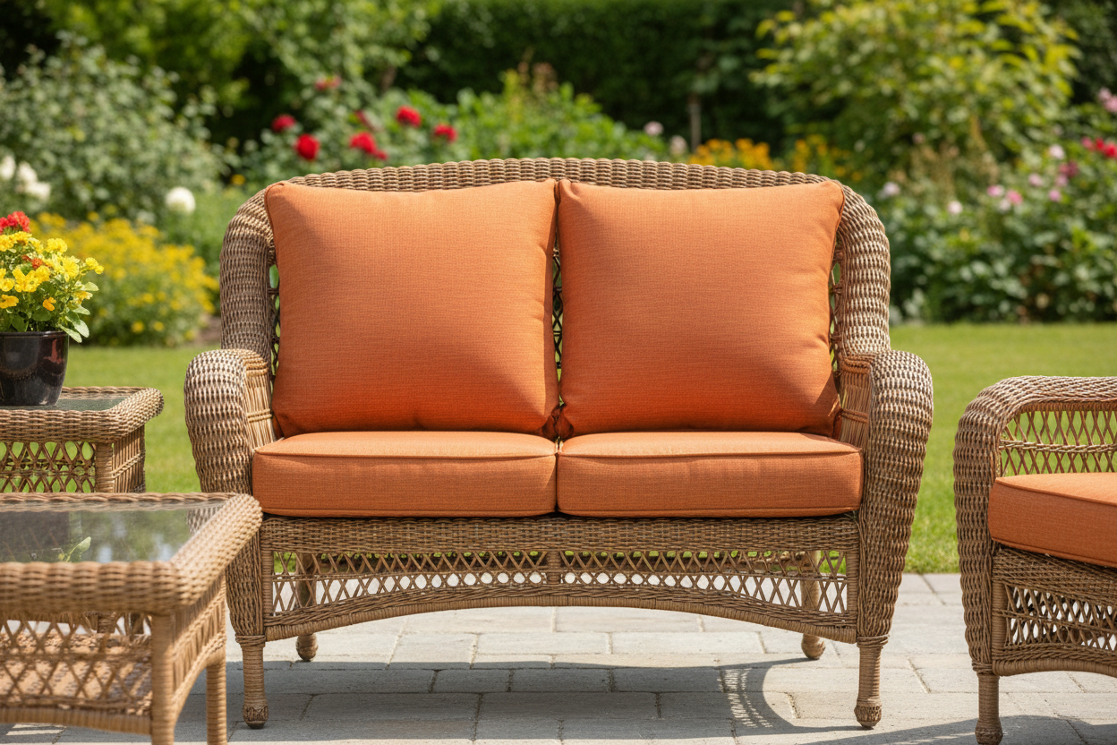 Rattan Loveseat Close-up