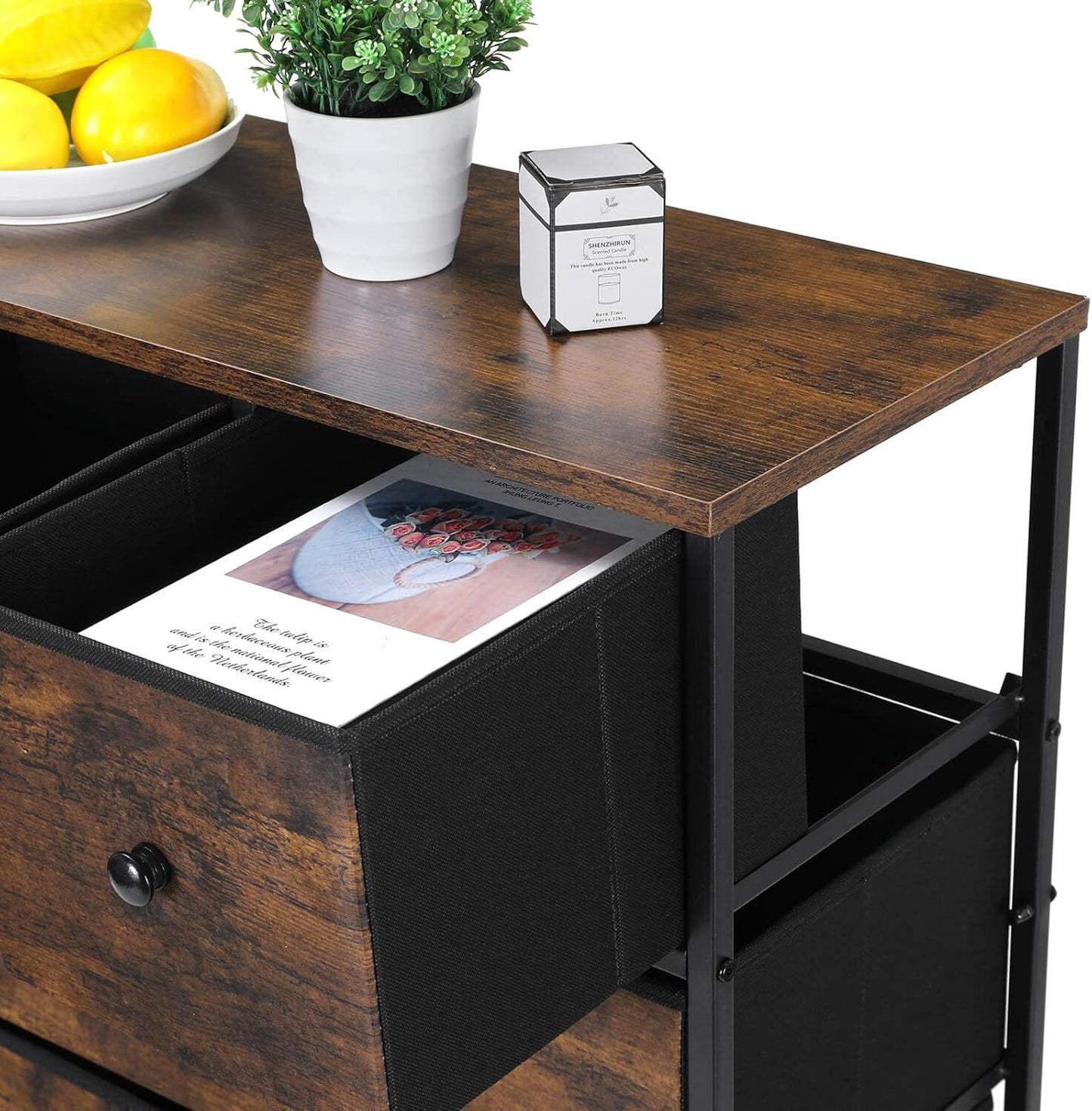 Dresser Storage Tower Organizer, Chest of Drawers 12 Fabric Drawers