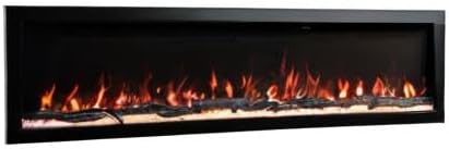 Highmark 72 Inch Smart Linear Electric Fireplace - Premium Flame with 10 Colors, Sleek Hidden Vent Design, Install Recessed in-Wall or Wall-Mount, WiFi Enabled.