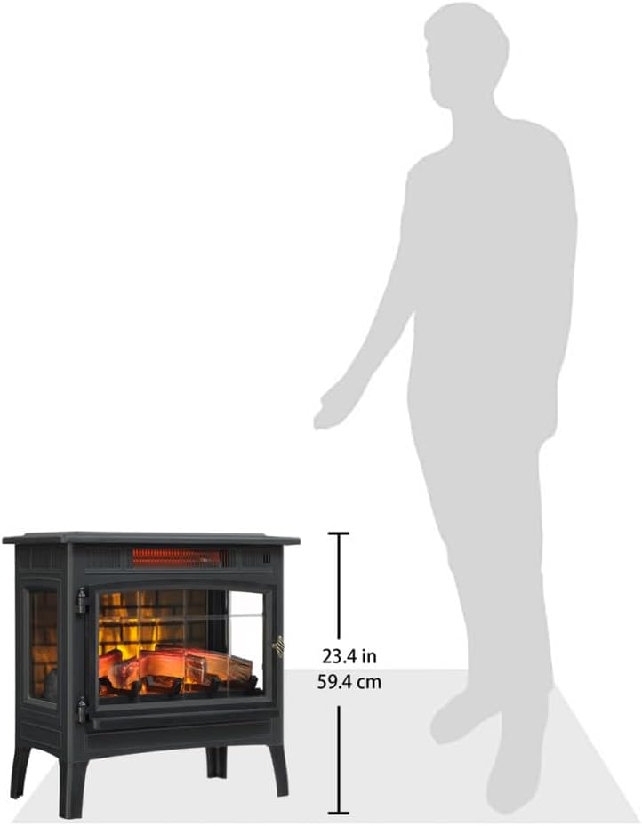 duraflame Freestanding Electric Fireplace Stove Heater with 3D Flame Effect for 1,000 Sq. Ft, Bronze