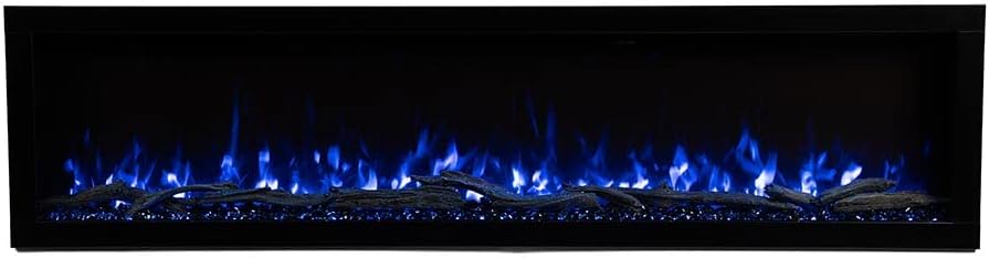 Highmark 72 Inch Smart Linear Electric Fireplace - Premium Flame with 10 Colors, Sleek Hidden Vent Design, Install Recessed in-Wall or Wall-Mount, WiFi Enabled.