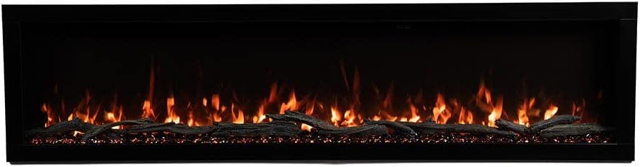 Highmark 72 Inch Smart Linear Electric Fireplace - Premium Flame with 10 Colors, Sleek Hidden Vent Design, Install Recessed in-Wall or Wall-Mount, WiFi Enabled.
