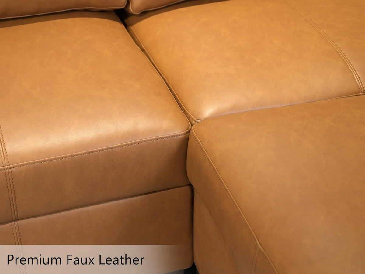 Brown Modular Sectional Sofa with Hidden Storage