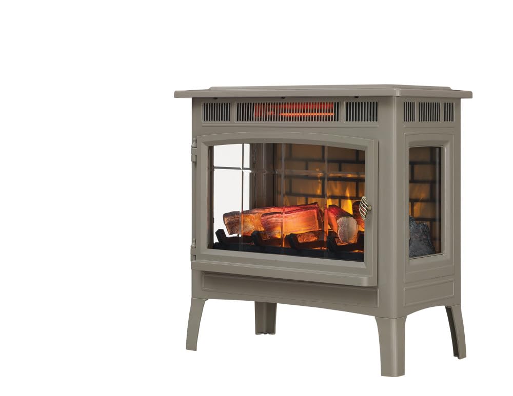 duraflame Freestanding Electric Fireplace Stove Heater with 3D Flame Effect for 1,000 Sq. Ft, Bronze