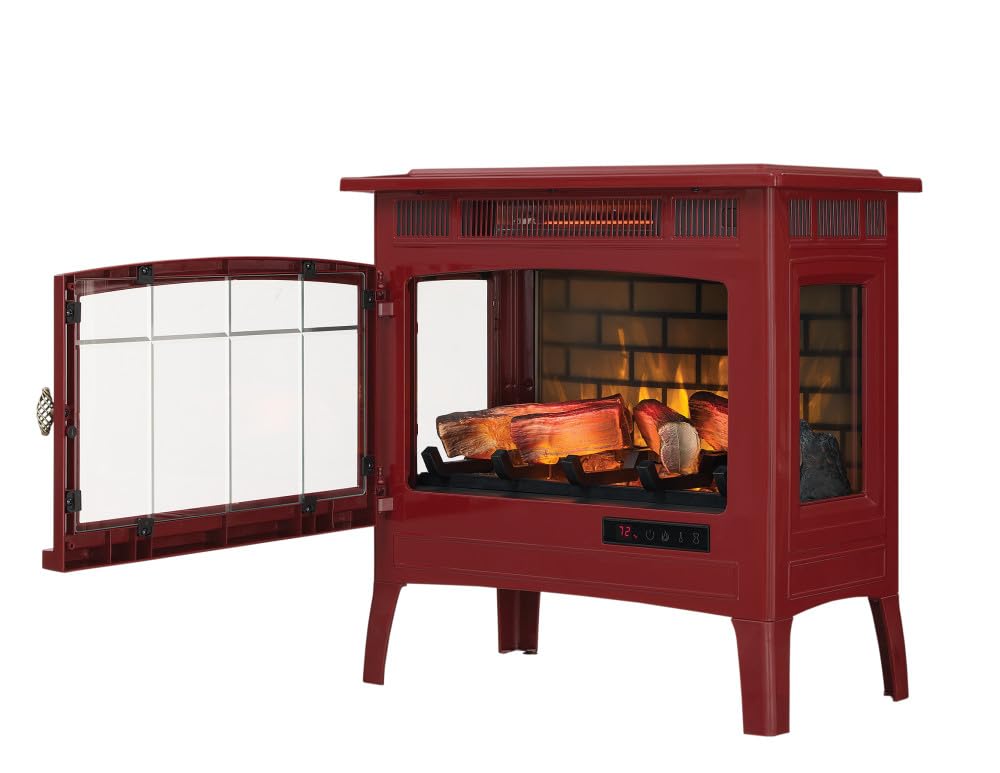 duraflame Freestanding Electric Fireplace Stove Heater with 3D Flame Effect for 1,000 Sq. Ft, Bronze