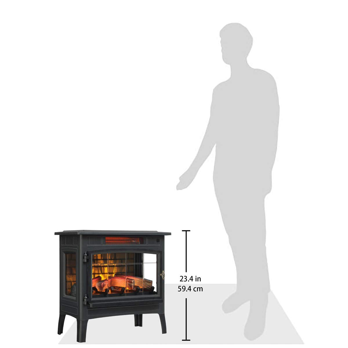 duraflame Freestanding Electric Fireplace Stove Heater with 3D Flame Effect for 1,000 Sq. Ft, Bronze