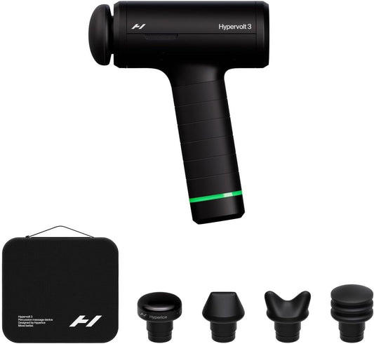 Hyperice Hypervolt 3 Percussion Massage Gun Heated Head Premium Carry Case | Loosen Tight Muscles | Five Speed Control Settings | Quiet Performance | Heated Head | Pressure Sensor Tech | 4 Hour Battery