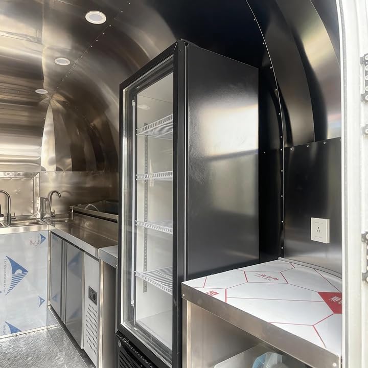 Multifunction Stainless Steel Design Food Trailer Fully Equipped Mobile Snack Food Truck with Full Kitchen Food Concession Trailers for Sale Food Truck Equipment
