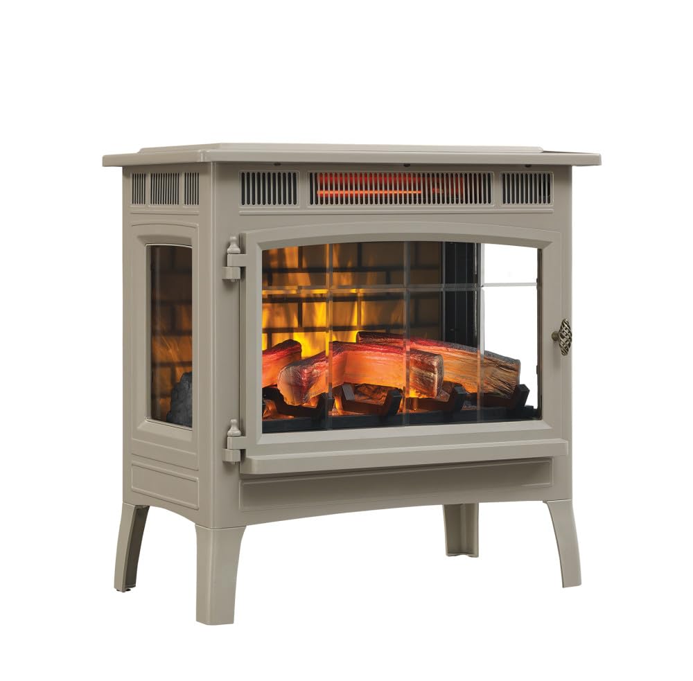 duraflame Freestanding Electric Fireplace Stove Heater with 3D Flame Effect for 1,000 Sq. Ft, Bronze
