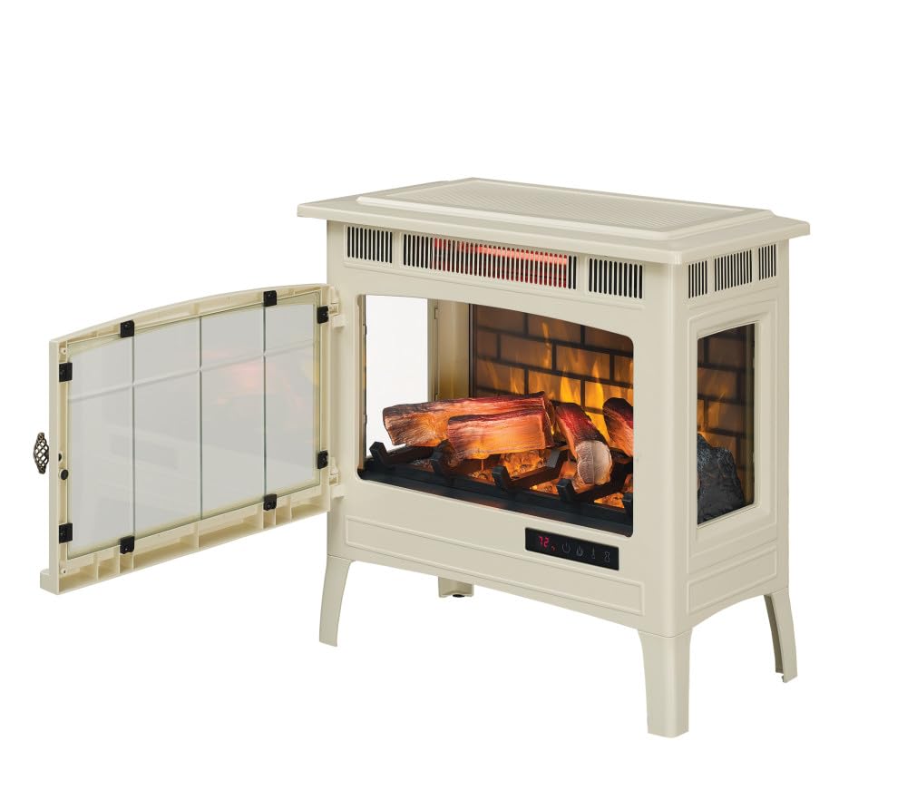 duraflame Freestanding Electric Fireplace Stove Heater with 3D Flame Effect for 1,000 Sq. Ft, Bronze