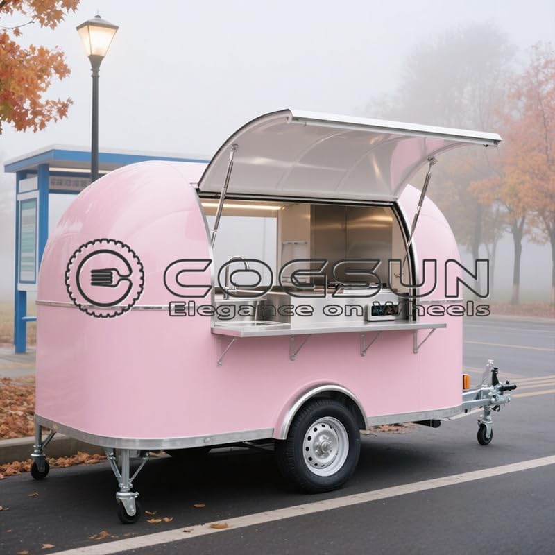 Mirror Food Trailer Equipment Mobile Trucks with Full Kitchen Equipment Hotdog Cart for Commercial Use Taco Cart Mobile Coffee Bar Trailer
