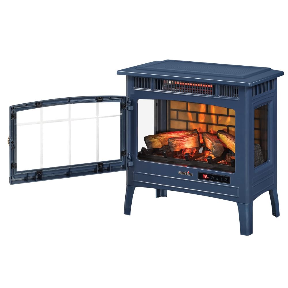 duraflame Freestanding Electric Fireplace Stove Heater with 3D Flame Effect for 1,000 Sq. Ft, Bronze