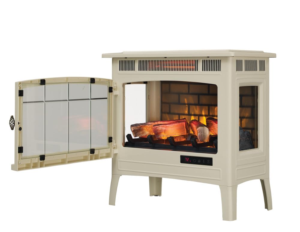 duraflame Freestanding Electric Fireplace Stove Heater with 3D Flame Effect for 1,000 Sq. Ft, Bronze