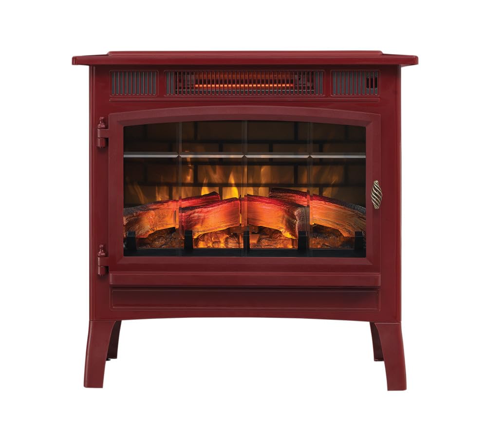 duraflame Freestanding Electric Fireplace Stove Heater with 3D Flame Effect for 1,000 Sq. Ft, Bronze