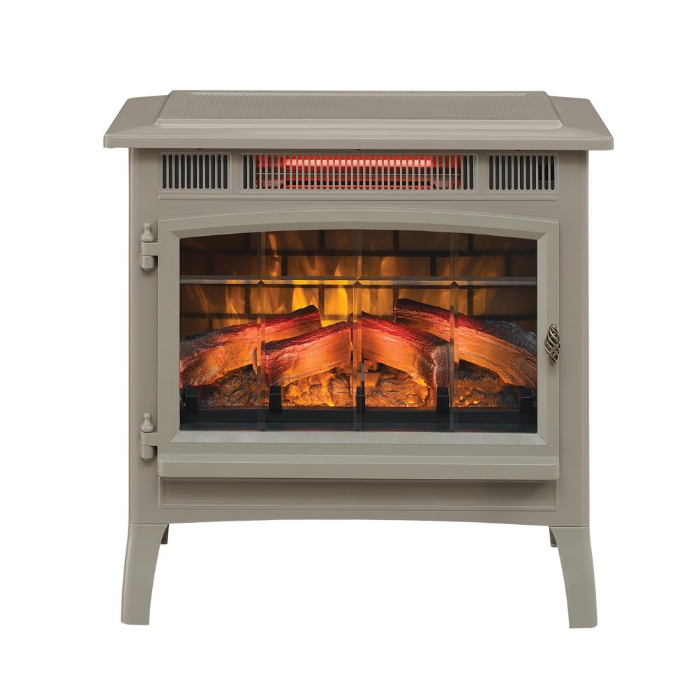 duraflame Freestanding Electric Fireplace Stove Heater with 3D Flame Effect for 1,000 Sq. Ft, Bronze