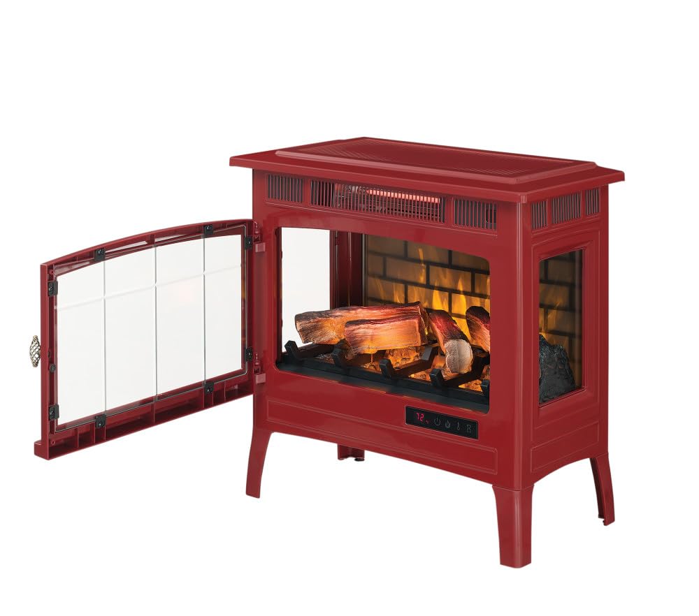 duraflame Freestanding Electric Fireplace Stove Heater with 3D Flame Effect for 1,000 Sq. Ft, Bronze