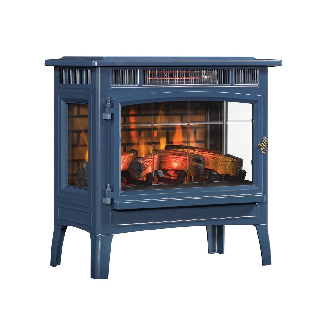 duraflame Freestanding Electric Fireplace Stove Heater with 3D Flame Effect for 1,000 Sq. Ft, Bronze