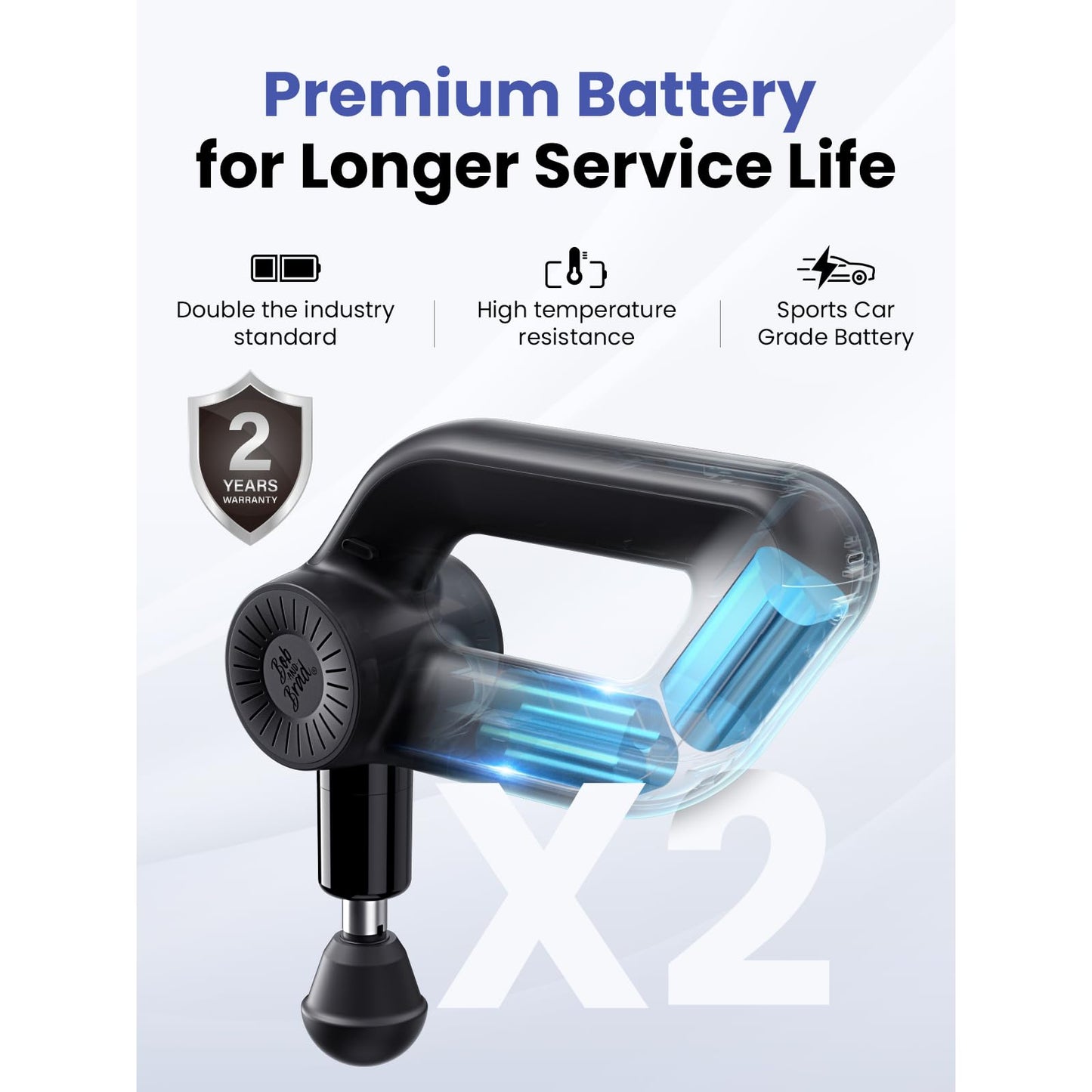 BOB AND BRAD D6 Pro Max+ Massage Gun with Heat and Cold, Powerful Deep Tissue Percussion Massager with 16mm Amplitude, Professional Muscle Massager Gun for Athletes, Quiet Electric Handheld Massager