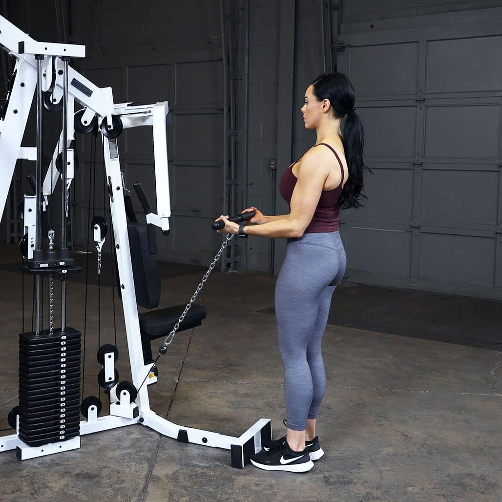 Body-Solid Multi-Station, Single Weight Stack Home Gym Machine, Arm & Leg Strength Training Functional Exercise Workout Station, 210lbs. Black Weight Stacks