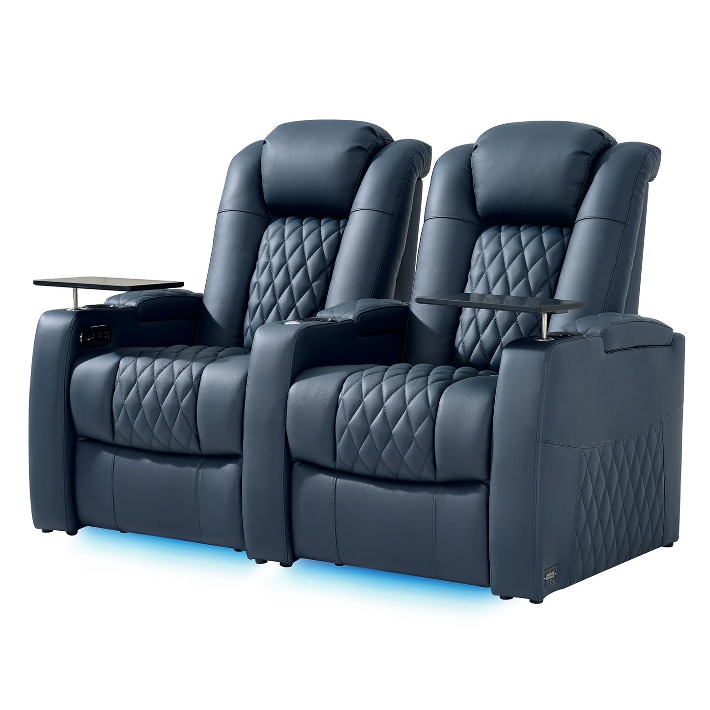 comfiroom Top-Grain Leather Home Theater Seating, Dual-Motor Power Recliner | Classic Series Black Zero Gravity Motorized Theater Chair with USB-C Charging, Adjustable Headrest, Tray Table, Row of 1