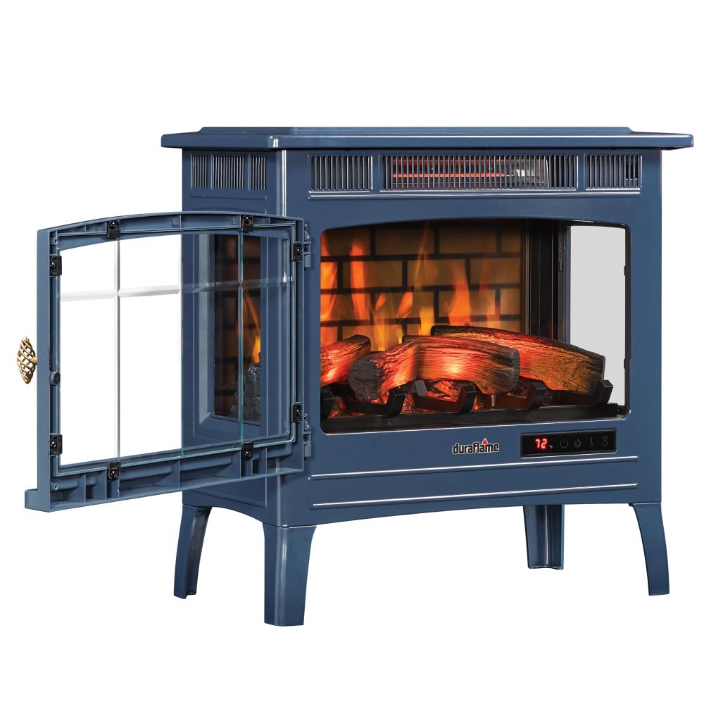 duraflame Freestanding Electric Fireplace Stove Heater with 3D Flame Effect for 1,000 Sq. Ft, Bronze